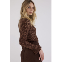 Tramontana Top Velvet Lace Chocolate